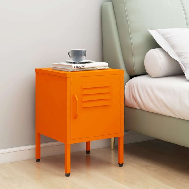 vidaXL Nachttisch Orange 35x35x51 cm Stahl vidaXL Nachttisch Orange 35x35x51 cm Stahl