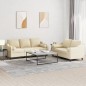 vidaXL 2-tlg. Sofagarnitur mit Kissen Creme Stoff vidaXL 2-tlg. Sofagarnitur mit Kissen Creme Stoff