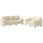 vidaXL 2-tlg. Sofagarnitur mit Kissen Creme Stoff vidaXL 2-tlg. Sofagarnitur mit Kissen Creme Stoff