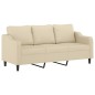 vidaXL 2-tlg. Sofagarnitur mit Kissen Creme Stoff vidaXL 2-tlg. Sofagarnitur mit Kissen Creme Stoff