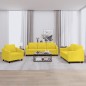 vidaXL 3-tlg. Sofagarnitur mit Kissen Hellgelb Stoff vidaXL 3-tlg. Sofagarnitur mit Kissen Hellgelb Stoff