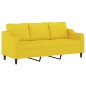 vidaXL 3-tlg. Sofagarnitur mit Kissen Hellgelb Stoff vidaXL 3-tlg. Sofagarnitur mit Kissen Hellgelb Stoff