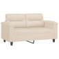 vidaXL 2-tlg. Sofagarnitur mit Kissen Beige Mikrofasergewebe vidaXL 2-tlg. Sofagarnitur mit Kissen Beige Mikrofasergewebe