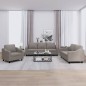 vidaXL 3-tlg. Sofagarnitur mit Kissen Taupe Stoff vidaXL 3-tlg. Sofagarnitur mit Kissen Taupe Stoff
