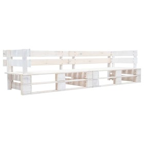 vidaXL Garten-Palettensofa 2-Sitzer Weiß Holz