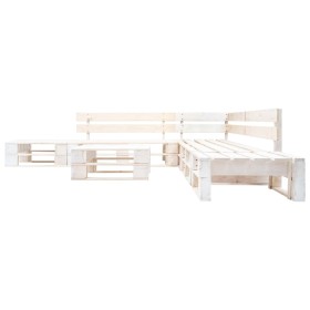 vidaXL 6-tlg. Paletten-Lounge-Set Holz Weiß