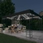 vidaXL Pavillon mit LED-Lichterkette 3x4 m Anthrazit vidaXL Pavillon mit LED-Lichterkette 3x4 m Anthrazit