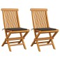 Gartenstühle mit Taupe Kissen 2 Stk. Massivholz Teak Gartenstühle mit Taupe Kissen 2 Stk. Massivholz Teak