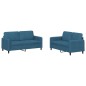 vidaXL 2-tlg. Sofagarnitur Blau Samt vidaXL 2-tlg. Sofagarnitur Blau Samt