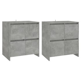 vidaXL Sideboards 2 Stk. Betongrau 70x41x75 cm Holzwerkstoff