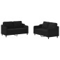 vidaXL 2-tlg. Sofagarnitur mit Kissen Schwarz Stoff vidaXL 2-tlg. Sofagarnitur mit Kissen Schwarz Stoff