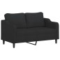 vidaXL 2-tlg. Sofagarnitur mit Kissen Schwarz Stoff vidaXL 2-tlg. Sofagarnitur mit Kissen Schwarz Stoff