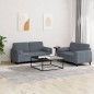 vidaXL 2-tlg. Sofagarnitur mit Kissen Dunkelgrau Samt vidaXL 2-tlg. Sofagarnitur mit Kissen Dunkelgrau Samt