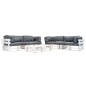 vidaXL 6-tlg. Paletten-Lounge-Set mit Kissen in Grau Holz vidaXL 6-tlg. Paletten-Lounge-Set mit Kissen in Grau Holz