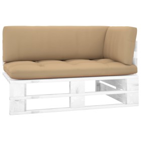 vidaXL Outdoor-Ecksofa Paletten Kiefernholz Imprägniert Weiß