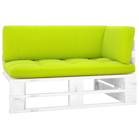 vidaXL Outdoor-Ecksofa Paletten Kiefernholz Imprägniert Weiß