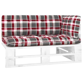 vidaXL Outdoor-Ecksofa Paletten Kiefernholz Imprägniert Weiß