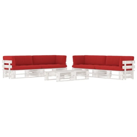 vidaXL 6-tlg. Paletten-Lounge-Set Weiß Imprägniertes Kiefernholz
