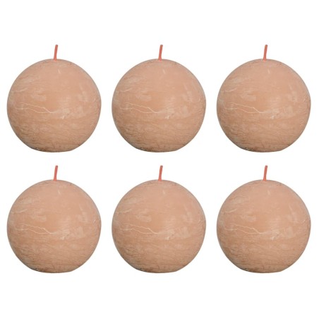 Bolsius Rustikale Kugelkerzen Shine 6 Stk. 76x71 mm Nebliges Rosa