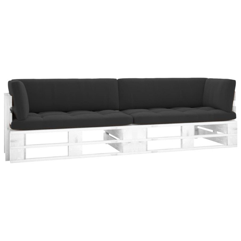 vidaXL 2-Sitzer-Palettensofa Weiß Imprägniertes Kiefernholz vidaXL 2-Sitzer-Palettensofa Weiß Imprägniertes Kiefernholz