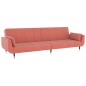 vidaXL Schlafsofa 2-Sitzer mit 2 Kissen Rosa Samt vidaXL Schlafsofa 2-Sitzer mit 2 Kissen Rosa Samt