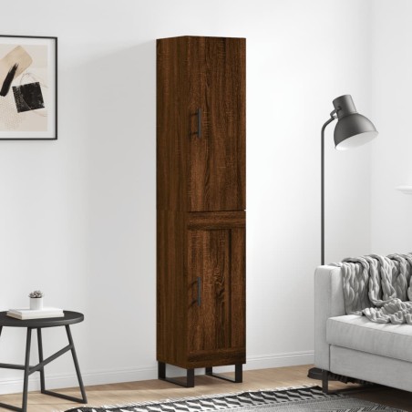 Highboard Braun Eichen-Optik 34,5x34x180 cm Holzwerkstoff