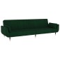 vidaXL Schlafsofa 2-Sitzer mit 2 Kissen Dunkelgrün Samt vidaXL Schlafsofa 2-Sitzer mit 2 Kissen Dunkelgrün Samt