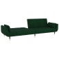 vidaXL Schlafsofa 2-Sitzer mit 2 Kissen Dunkelgrün Samt vidaXL Schlafsofa 2-Sitzer mit 2 Kissen Dunkelgrün Samt