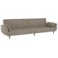vidaXL Schlafsofa 2-Sitzer mit Hocker & Zwei Kissen Hellgrau Samt vidaXL Schlafsofa 2-Sitzer mit Hocker & Zwei Kissen Hellgrau Samt