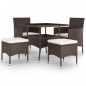 vidaXL 5-tlg. Garten-Essgruppe Poly Rattan Braun vidaXL 5-tlg. Garten-Essgruppe Poly Rattan Braun