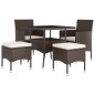 vidaXL 5-tlg. Garten-Essgruppe Poly Rattan Braun vidaXL 5-tlg. Garten-Essgruppe Poly Rattan Braun