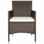 vidaXL 5-tlg. Garten-Essgruppe Poly Rattan Braun vidaXL 5-tlg. Garten-Essgruppe Poly Rattan Braun