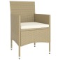 vidaXL 9-tlg. Garten-Essgruppe Poly Rattan Beige vidaXL 9-tlg. Garten-Essgruppe Poly Rattan Beige
