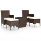 vidaXL 5-tlg. Bistro-Set Poly-Rattan und Hartglas Braun vidaXL 5-tlg. Bistro-Set Poly-Rattan und Hartglas Braun