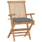 Gartenstühle mit Grauen Kissen 2 Stk. Massivholz Teak Gartenstühle mit Grauen Kissen 2 Stk. Massivholz Teak