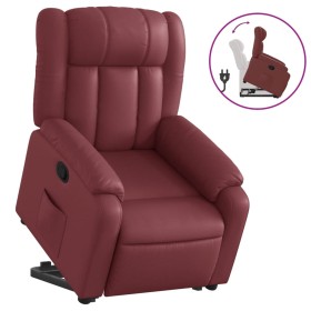 vidaXL Relaxsessel mit Aufstehhilfe Weinrot Kunstleder