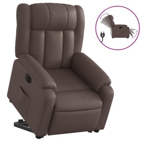 vidaXL Relaxsessel mit Aufstehhilfe Elektrisch Braun Kunstleder