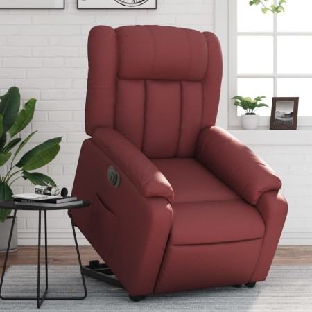 vidaXL Relaxsessel mit Aufstehhilfe Elektrisch Weinrot Kunstleder