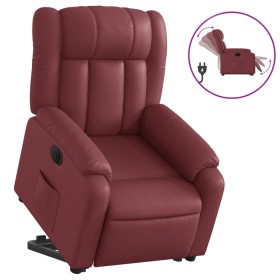 vidaXL Relaxsessel mit Aufstehhilfe Elektrisch Weinrot Kunstleder