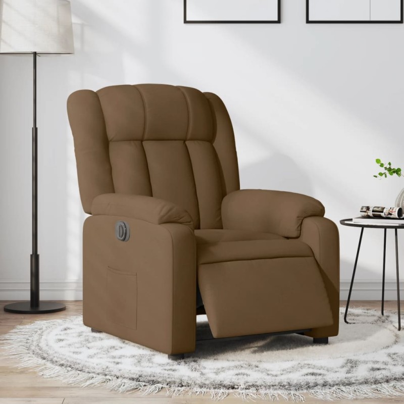 vidaXL Relaxsessel Elektrisch Braun Stoff vidaXL Relaxsessel Elektrisch Braun Stoff