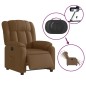 vidaXL Relaxsessel Elektrisch Braun Stoff vidaXL Relaxsessel Elektrisch Braun Stoff