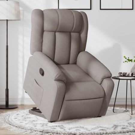 vidaXL Relaxsessel mit Aufstehhilfe Taupe Stoff