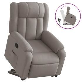vidaXL Relaxsessel mit Aufstehhilfe Taupe Stoff