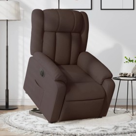 vidaXL Relaxsessel mit Aufstehhilfe Elektrisch Dunkelbraun Stoff
