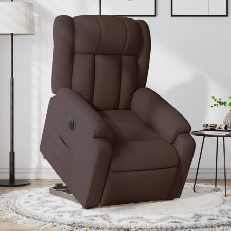 vidaXL Relaxsessel mit Aufstehhilfe Elektrisch Dunkelbraun Stoff