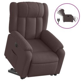 vidaXL Relaxsessel mit Aufstehhilfe Elektrisch Dunkelbraun Stoff