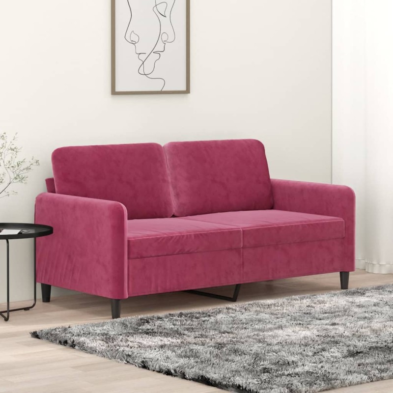 vidaXL 2-Sitzer-Sofa Weinrot 140 cm Samt vidaXL 2-Sitzer-Sofa Weinrot 140 cm Samt