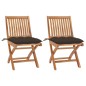 Gartenstühle 2 Stk. mit Taupe Kissen Massivholz Teak Gartenstühle 2 Stk. mit Taupe Kissen Massivholz Teak