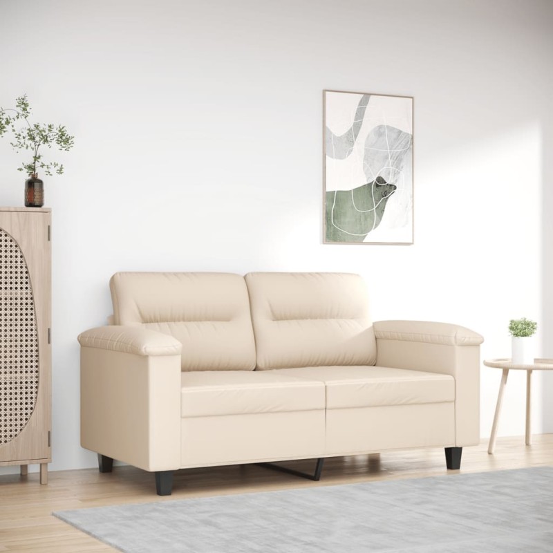 vidaXL 2-Sitzer-Sofa Beige 120 cm Mikrofasergewebe vidaXL 2-Sitzer-Sofa Beige 120 cm Mikrofasergewebe