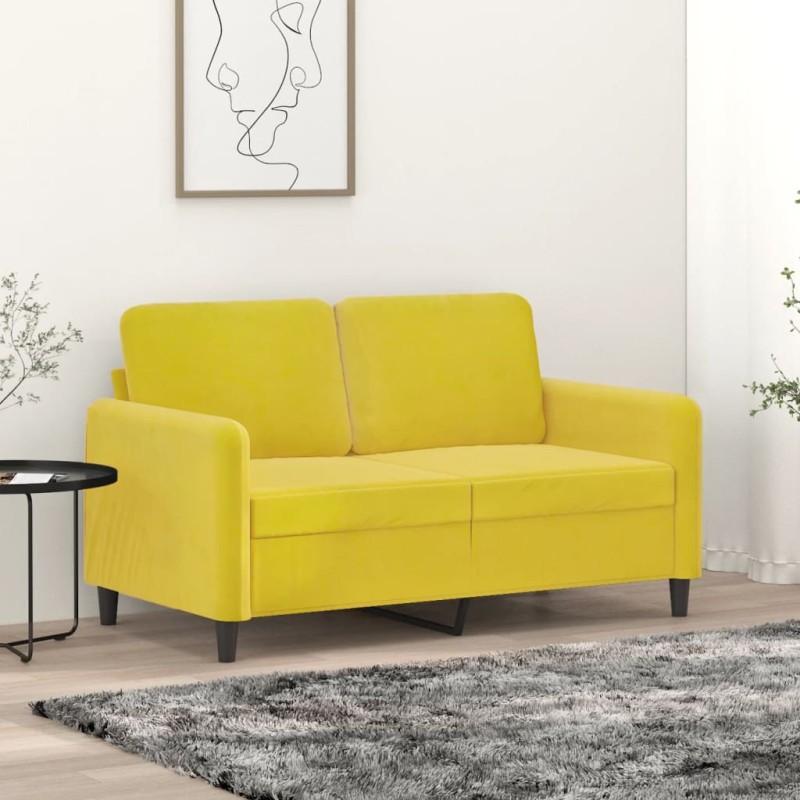 vidaXL 2-Sitzer-Sofa Gelb 120 cm Samt vidaXL 2-Sitzer-Sofa Gelb 120 cm Samt